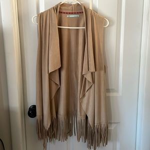 Maurices draped fringe suede vest, size XL/L